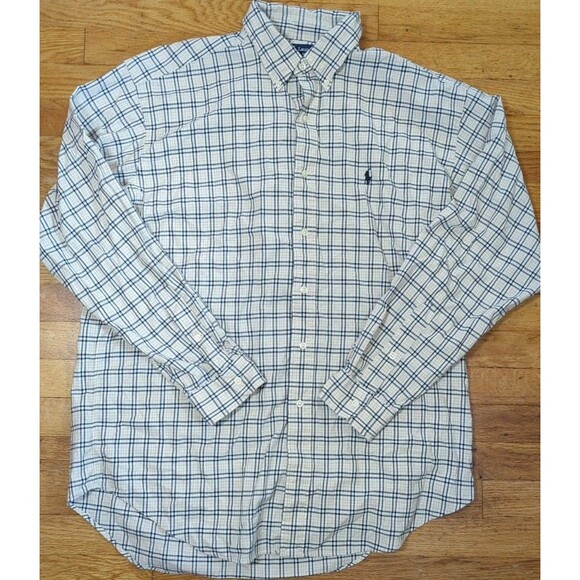 Ralph Lauren Polo Shirt Mens Sz L Blake Plaid Button Down L/S Pony VTG Y2K EUC - Picture 1 of 6